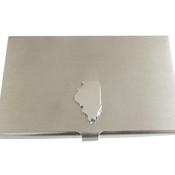 Illinois State Map Shape Business Card Holder